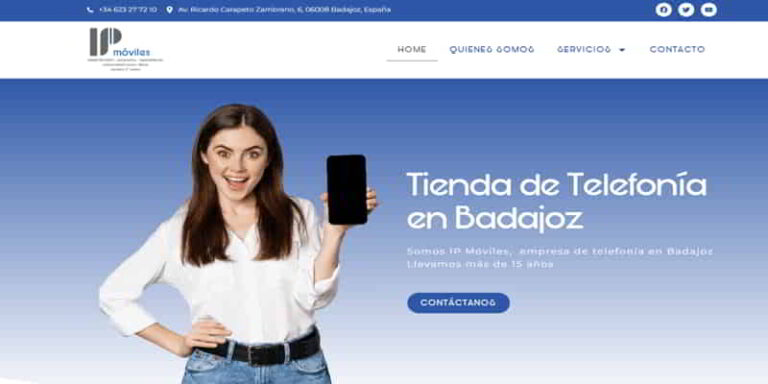 Web ipmoviles.es diseñada por Mkcero